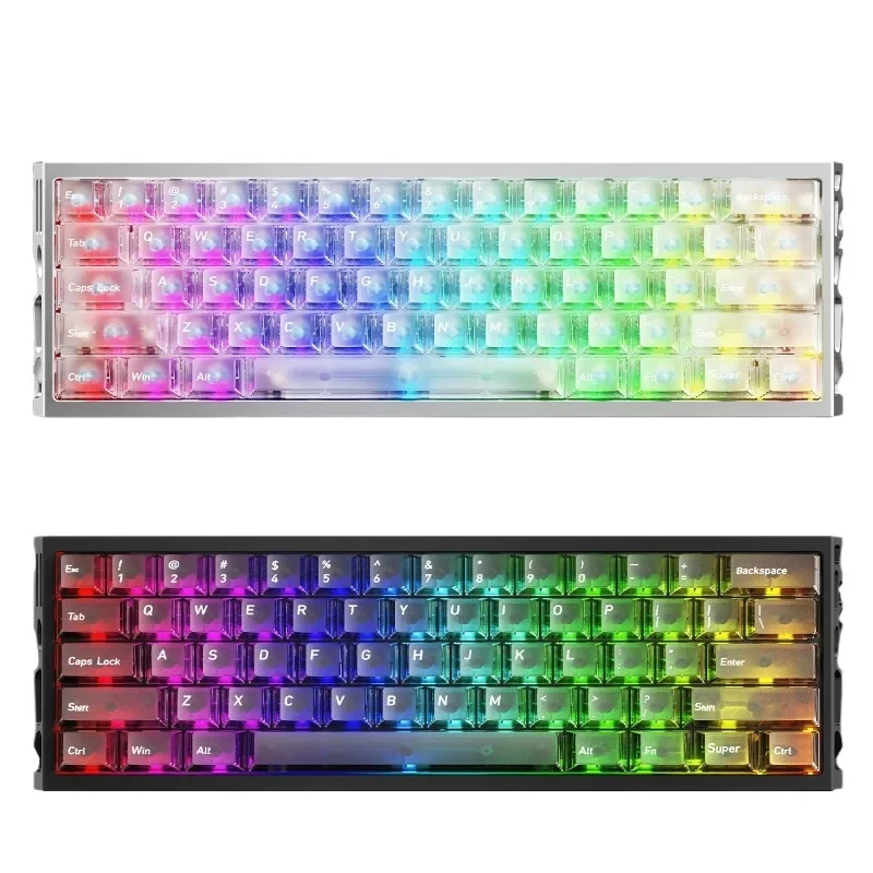 

AttackFox H60C Пользовательская полая клавиатура из алюминиевого сплава с ЧПУ, полая магнитная ось, клавиатура RGB с возможностью горячей замены, FPS, игровая клавиатура, подарки для ПК