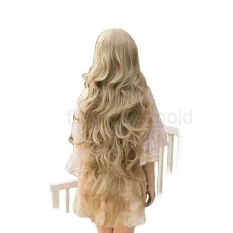 

Female long wave cosplay blonde 100 cm long heat-resistant synthetic wig W 240801