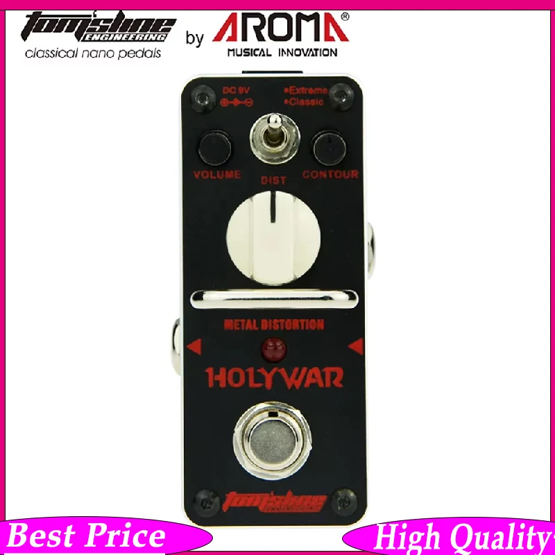 

Педаль эффектов AROMA AHOR-3 Mini Analog Pedal Holy War Metal Distortion для электрогитары, True Bypass + бесплатный коннектор, запчасти для гитары