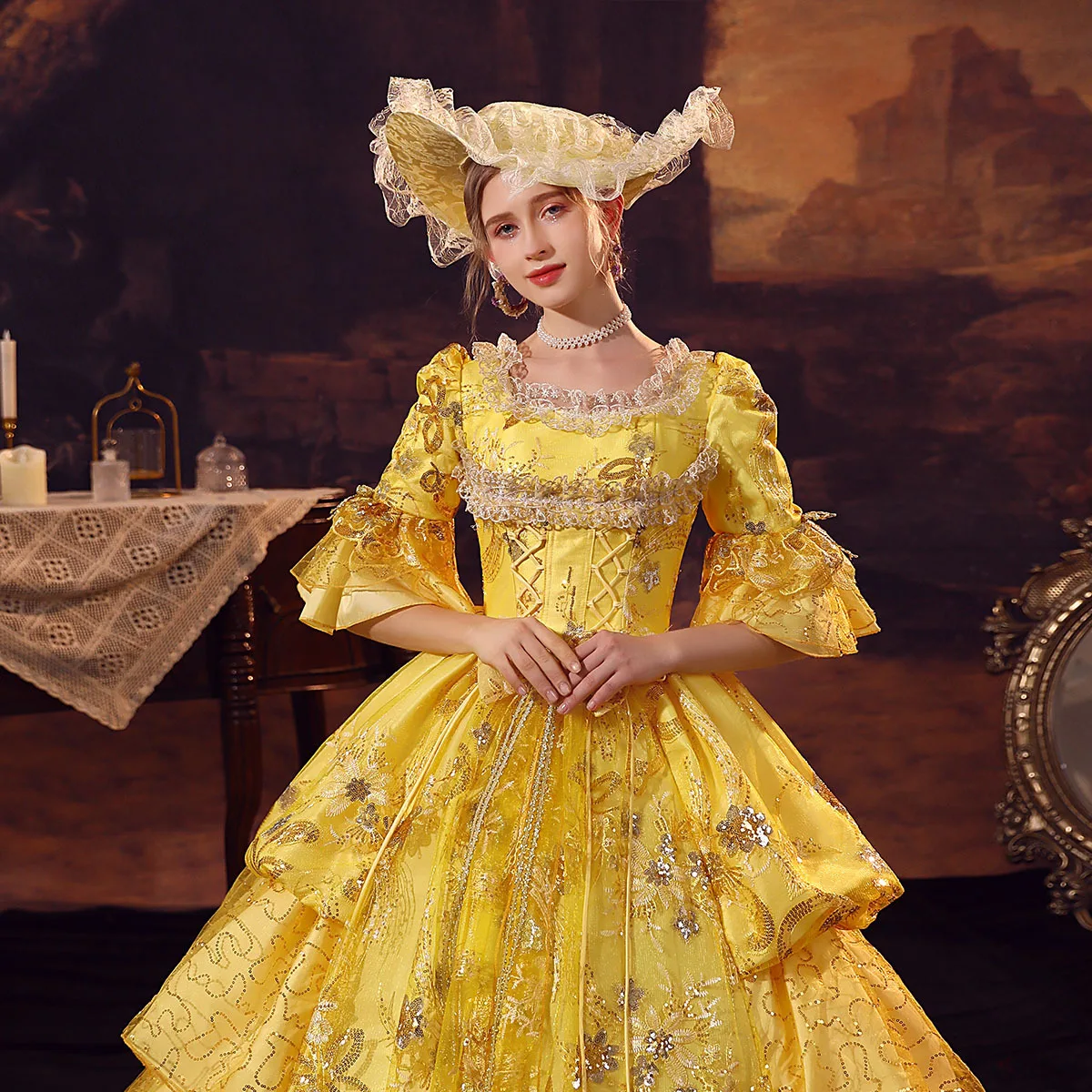 European Style Palace Oil Painting Portrait Princess Skirt Studio Annual Meeting Fairy Tale Puffy Skirt Drama Halloween Party