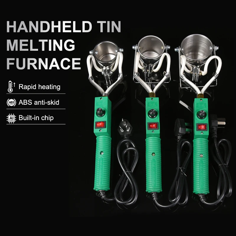 เตาหลอมตะกั่วแบบพกพา 300W/400W/500W หม้อหลอมตะกั่ว ปรับอุณหภูมิได้ สำหรับงานบัดกรีและถอดบัดกรี