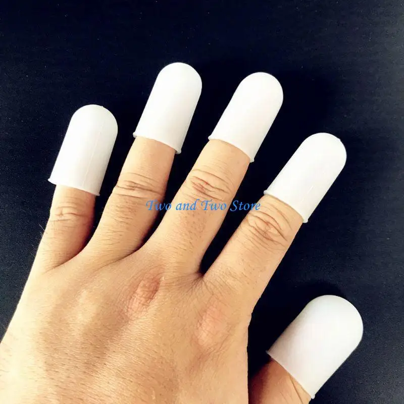 HX6F 5Pcs Heat Resistant Anti Slip Silicone Finger Sleeves Jewelry Making