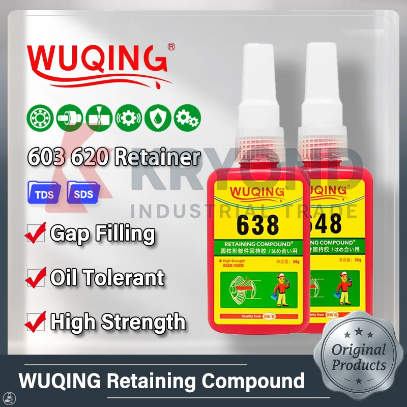 WUQING 603 609 620 638 648 680 Anaerobic Retaining Compound High Strength Bearing Shaft Sleeve Cylindrical Parts Gap 0.12-0.38mm