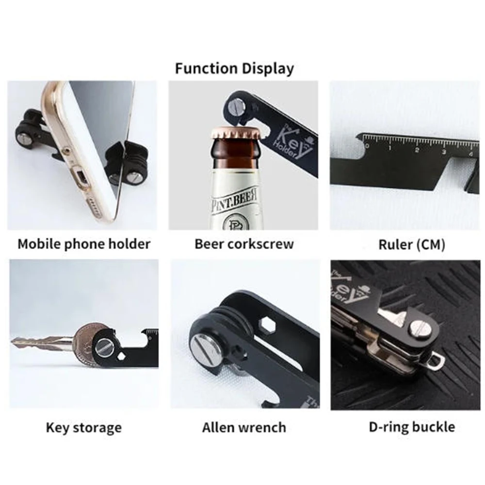 Ey Schlüsselhalter für Schlüsselanhänger - Kompakter Schlüssel-Organizer für Schlüsselketten, Minimalistischer, aufgeräumter EDC-Schlüsselanhänger – Detail 7