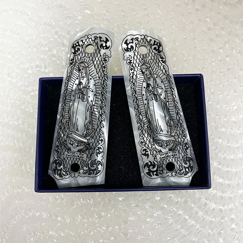 CTG 1911 empuñaduras personalizadas Paneles lisos Virgen María Virgen María Señora de Guadalupe