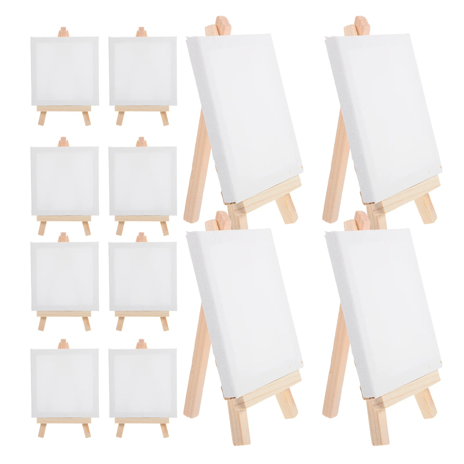 12 Pcs Children's Easel DIY Blank Painting Frames Triangle Stand Small Canvas Multi-function Delicate