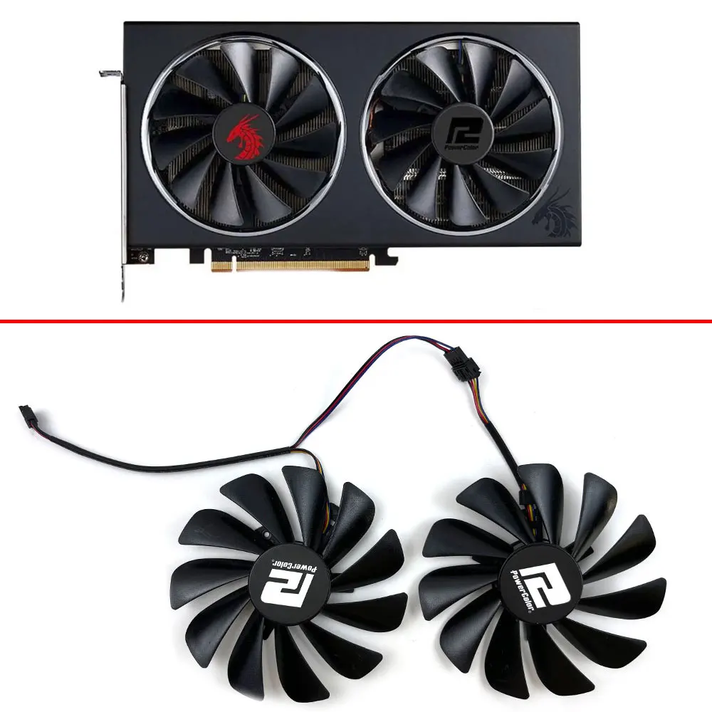 2PCS Cooling FANS 95MM 4PIN CF1010U12S RX5700XT GPU fan for Powercolor RX5700XT 5700 5600XT graphics card replacement fan