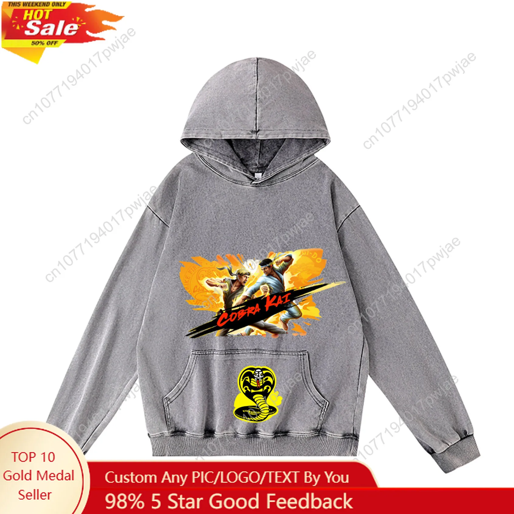 

Cobra Kai Hoodie Hooded Sweatshirt Men Woman Vintage Pullover Sweatshirt With Pocket Oversized Customized Top