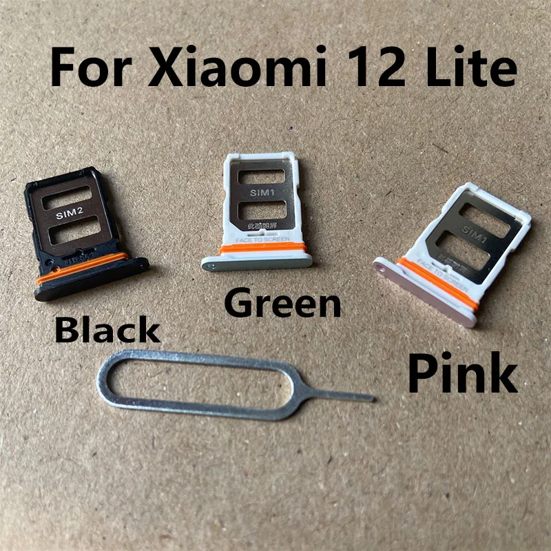 

New For Xiaomi MI 12 Lite Sim Card Tray Slot Holder Socket Adapter Connector Repair Parts Replacement