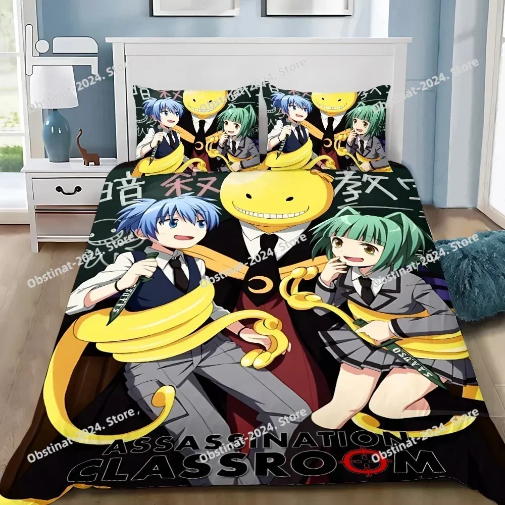 Duvet Cover Pillowcase Bedding Set Anime Assassination ClassroomS Adult Boys Girl Bedroom Decoration Children Gift Single Double