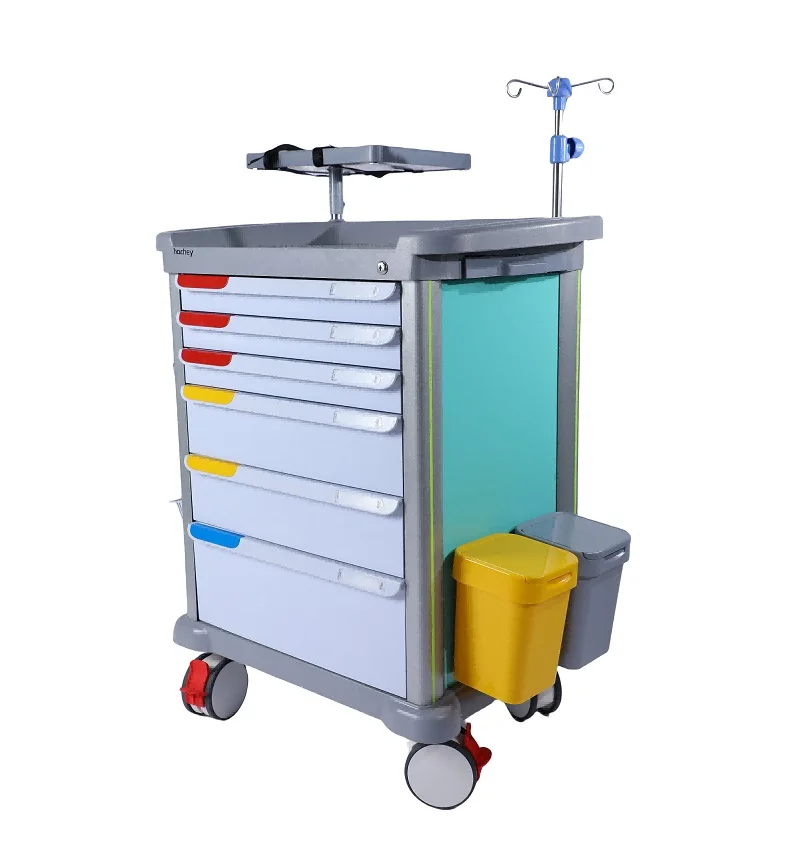 MT MEDICAL Factory Directly OEM Hospital Nursing Medical ABS Emergency Trolley