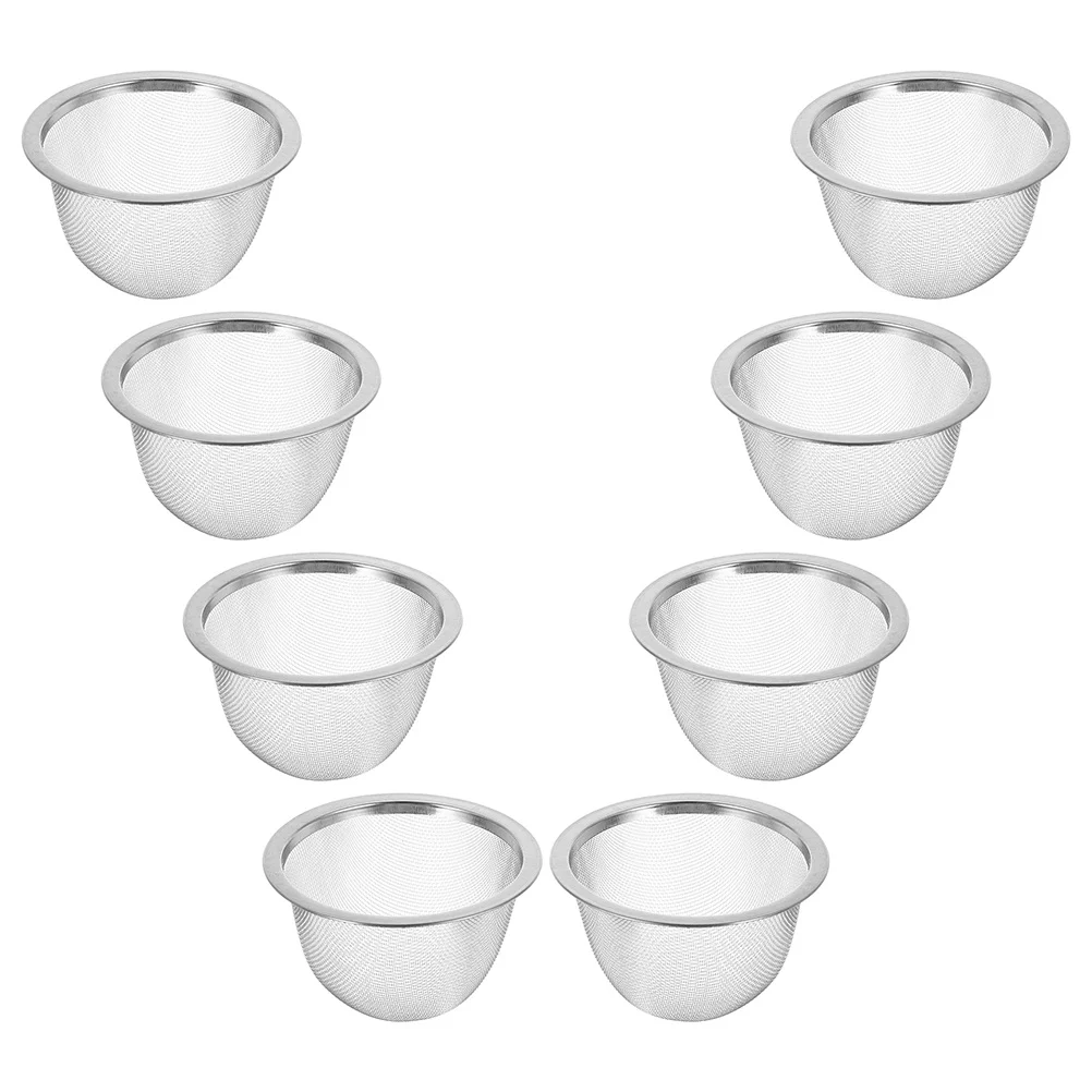 

8Pcs Tea Leaf Filter Stainless Steel Mesh Strainers Infuser Basket Replacement Teapot Insert Fine Mesh for Loose Leaf Tea