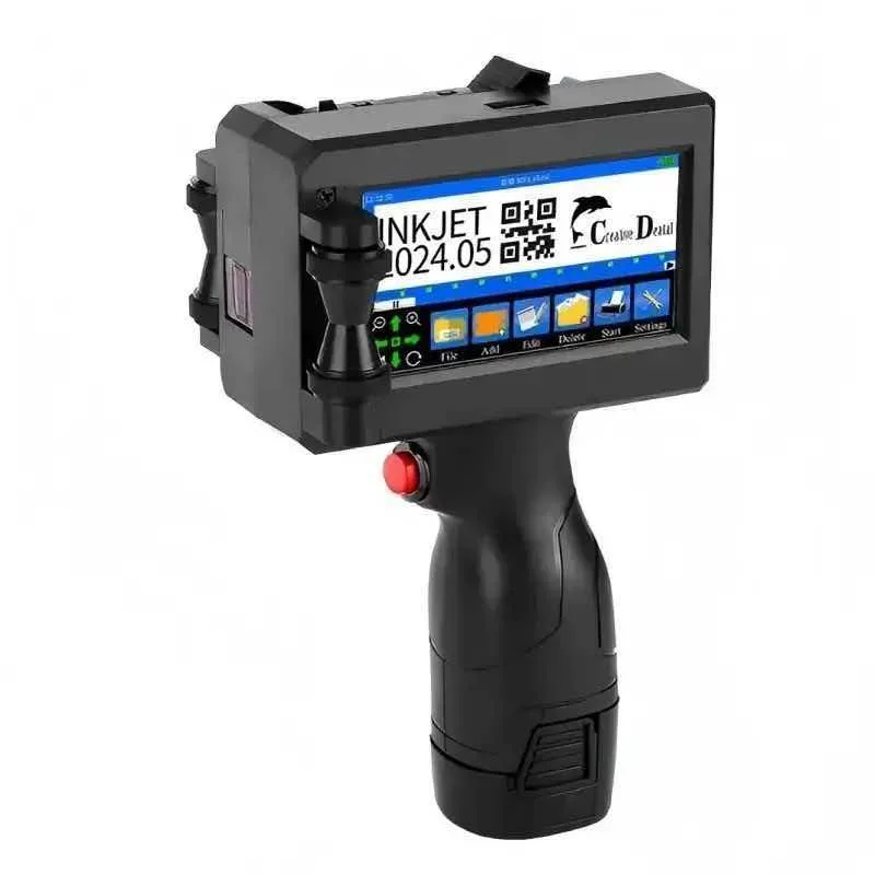 Wandejiu 12.7mm Handheld Inkjet Marking Machine for Cartons Wood Boards Cement Floor Barrels And Woven Bags Large Characters