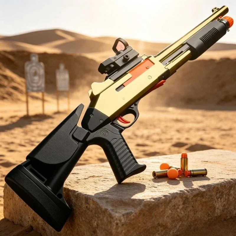 XM1014 Soft Shell Ejection Shotgun Toy Manual Load Long Range Outdoor Play Toy for Boys