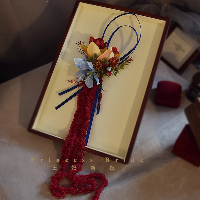 Nouveau Coiffure de mariée rétro fleur simulée fleur à main