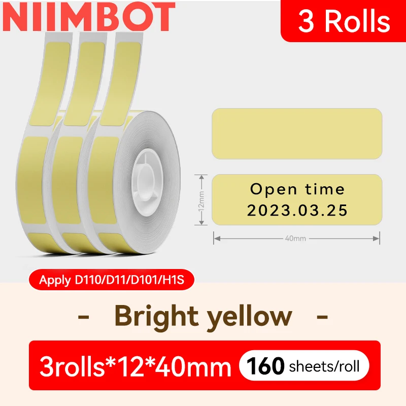 3 Rolls Kleur Thermisch Label Papier zelfklevende Sticker voor Niimbot D11 D110 D101 H1S Home Office Printer