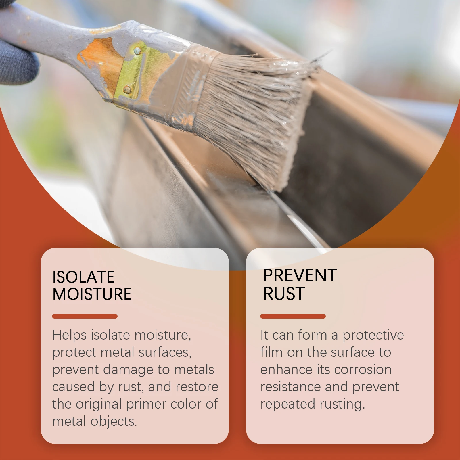 Paint Rust Inhibitor with Brush Rust Remover Derusting Agent Rust Renovator Anti-corrosion Metal Iron Powder Cleaning Car Care