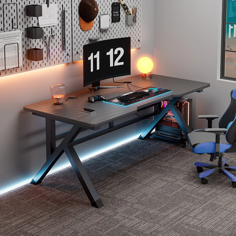 Contemporary Laptop Computer Desk Carbon Fiber Panel Computer Gamer Table