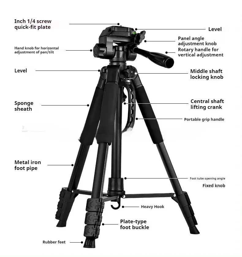 Tripod ponsel profesional, dudukan ponsel F550T dengan lampu Remote untuk kamera ponsel dan lampu memancing malam