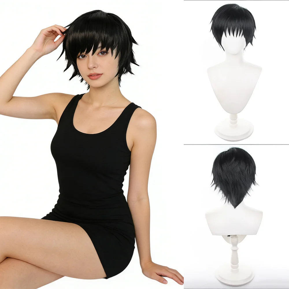 

Jujutsu Kaisen Fushiguro Toji Cosplay Wig Black Fluffy Men Short Heat Resistant Synthetic Hair For Halloween Party Daily Wear