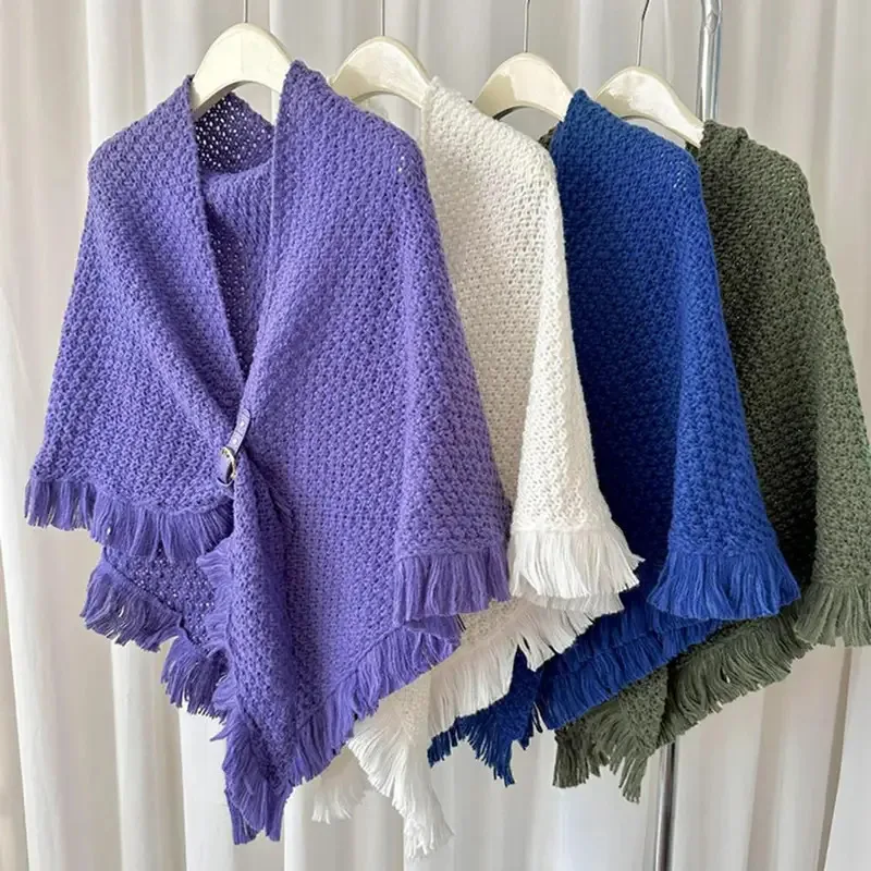 الخريف والشتاء الدافئة الجلود مشبك الرأس محبوك الرأس النسخة الكورية من الموضة الجديدة مثلث شبكة الأحمر مشبك وشاح #4