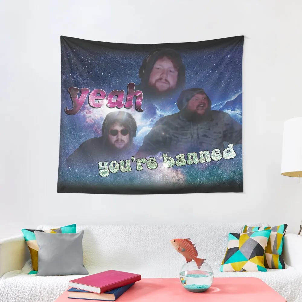 Caseoh banned me and all I got was this shirt Tapestry Decoration Pictures Room Wall Home Supplies Decoration Aesthetic Tapestry