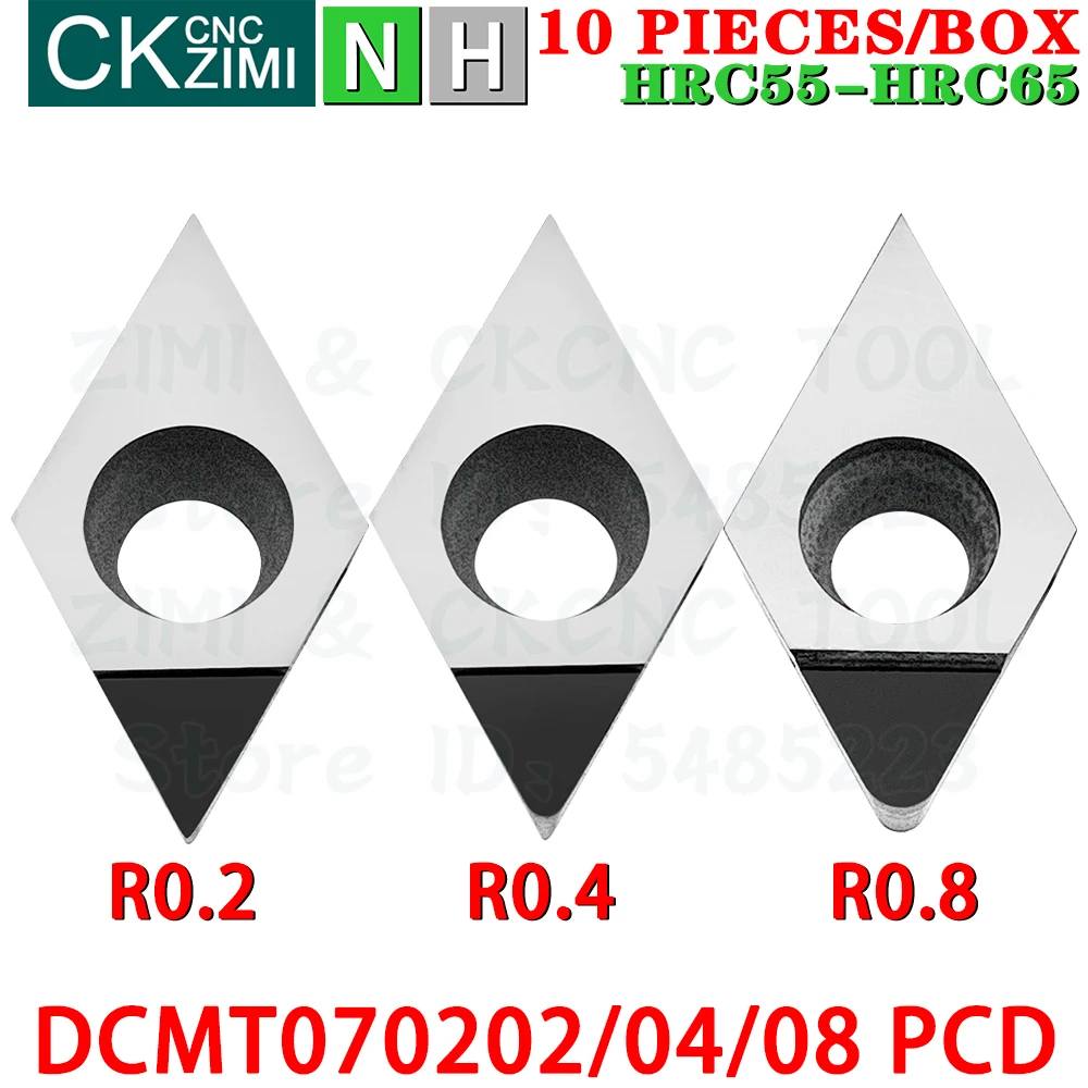 10PCS DCMT070202 PCD DCMT070204 PCD DCMT070208 PCD Inserts Diamond Inserts Turning Inserts Tools DCMT 07 CNC Cutting Lathe Tools