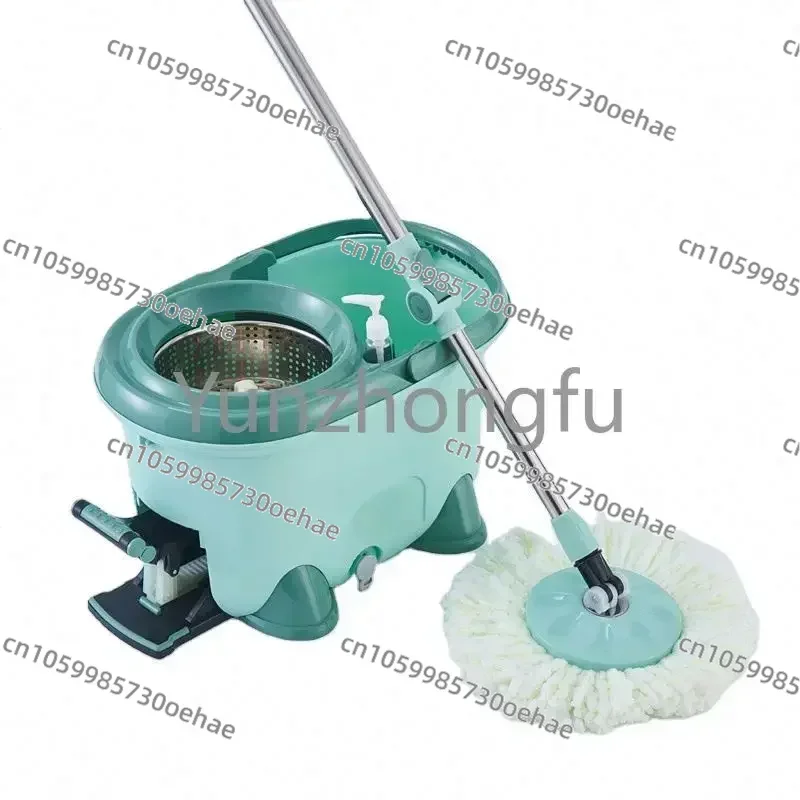 Household 360 Magic Spin of Mop and Mop Bucket with Wheels Stainless Steel Drying Basket and Microfiber Mop Easy To Clean