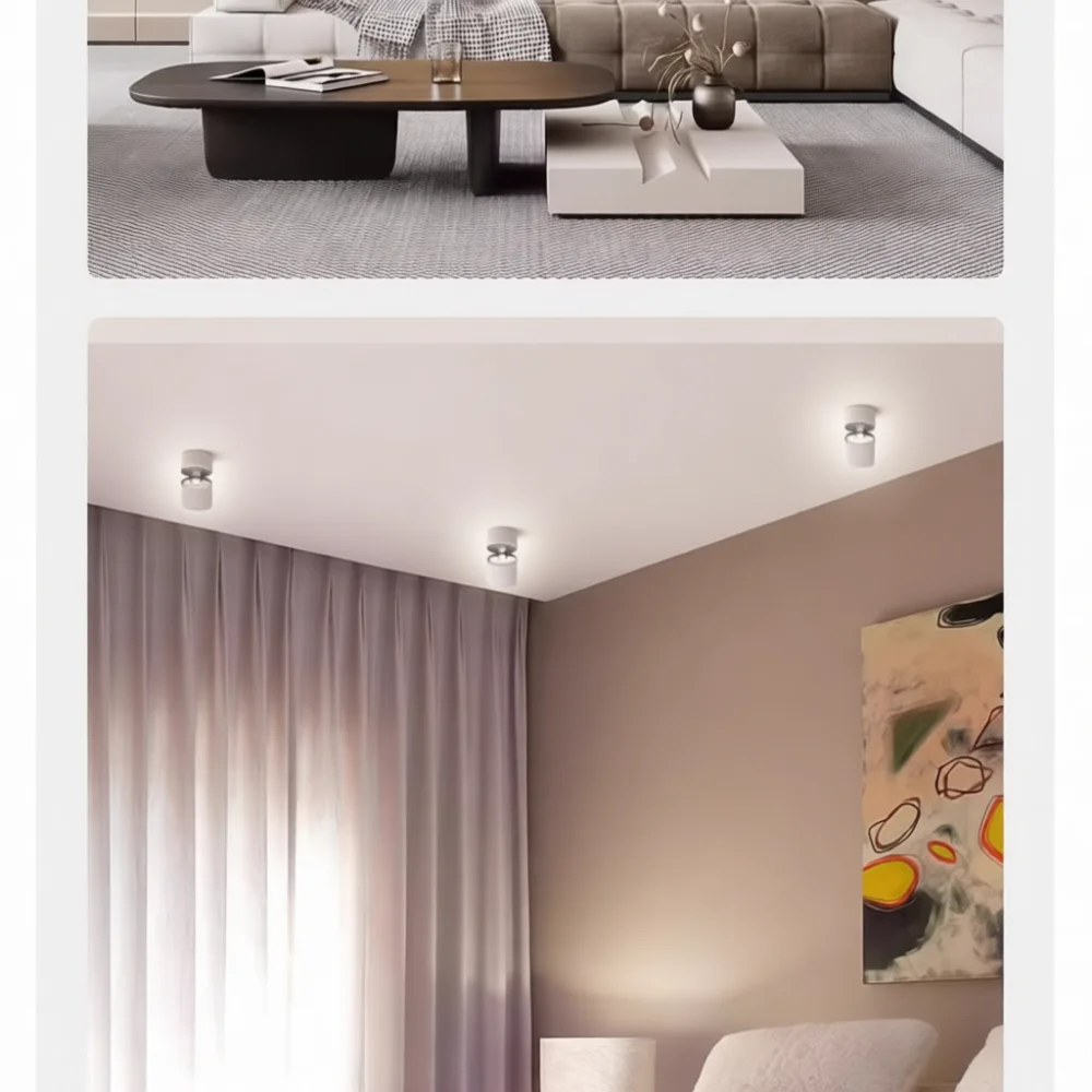 Surface Mounted LED Downlight Foldable Spotlight High CRI Adjustable Lamp For Living Room Hallway Interior Lighting