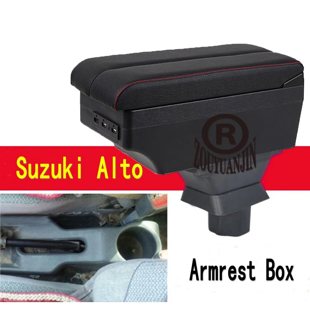 

For Suzuki Alto Armrest Box Elbow Rest Center Console Storage with Phone Charging USB Interface Cup Holder