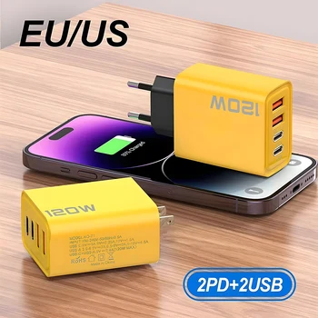 4 port USB C PD şarj hızlı şarj 3.0 hızlı şarj tipi C USB telefon şarj adaptörü iPhone 15 14 Samsung Xiaomi Huawei