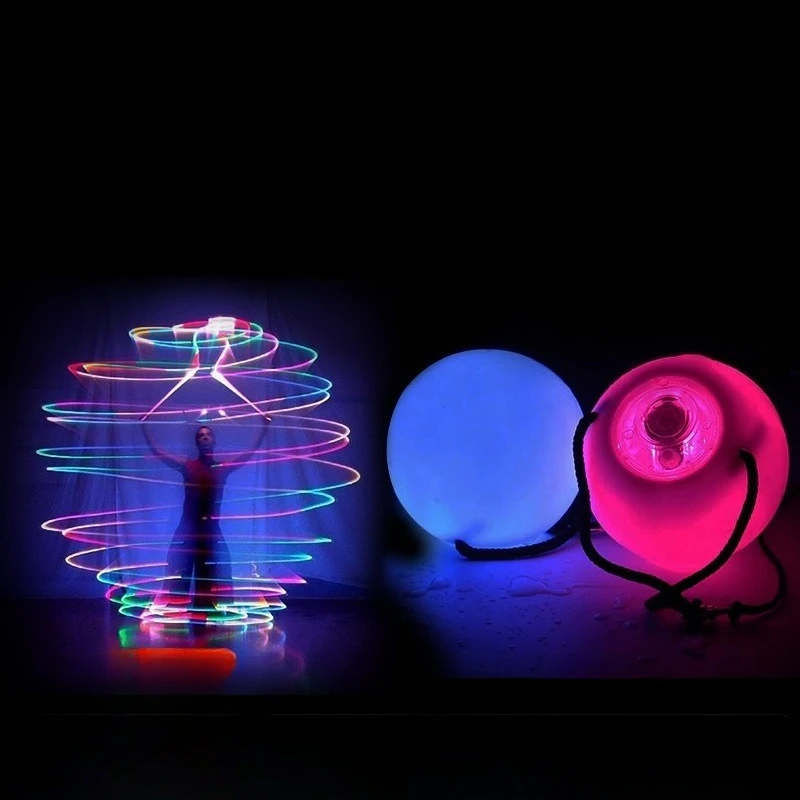 Boule lumineuse LED Ror pour Halloween, accessoire de danse du ventre, balle POI lumineuse, balle de Fitness, accessoires lumineux pour spectacle sur scène