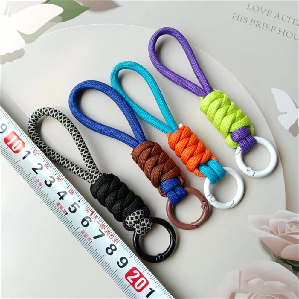 Creative Hand Woven Keychain For Mobile Phone Lanyard Anti Lost Knot Rope Strap Key Ring Men Women Car Key Holder Key Accessory