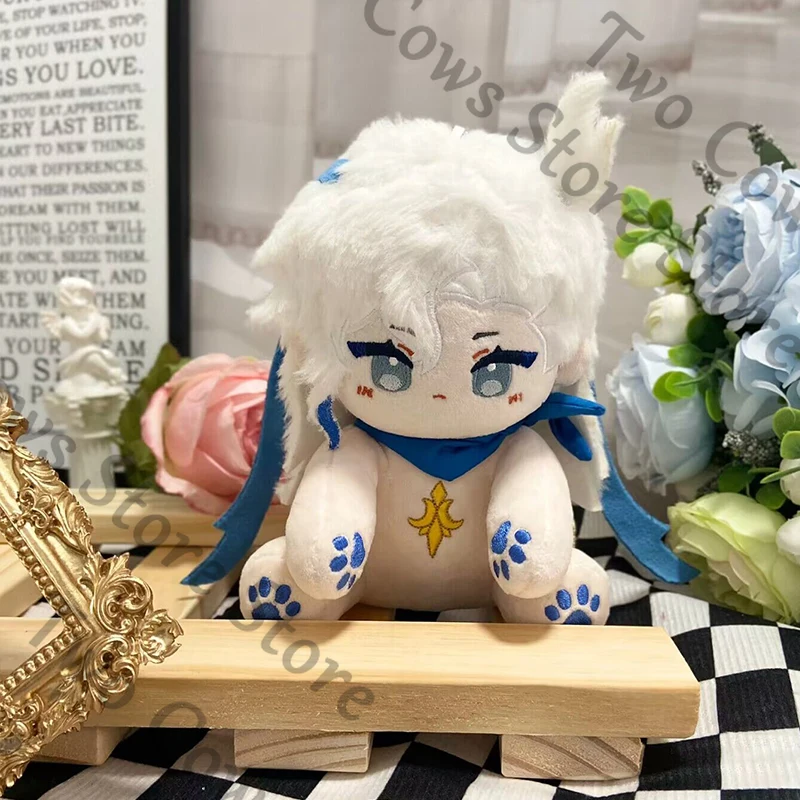 

Anime Genshin Impact Neuvillette Wriothesley Cosplay Plush Sitting Cotton Doll Cartoon Maumet Puppet Toys Pendant Charm Gift