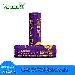 Good Price 21700 battery Original Vapcell G45 4500mah 20A INR21700 Cell High Capacity Li-ion Rechargable Batteries Purcel Gold