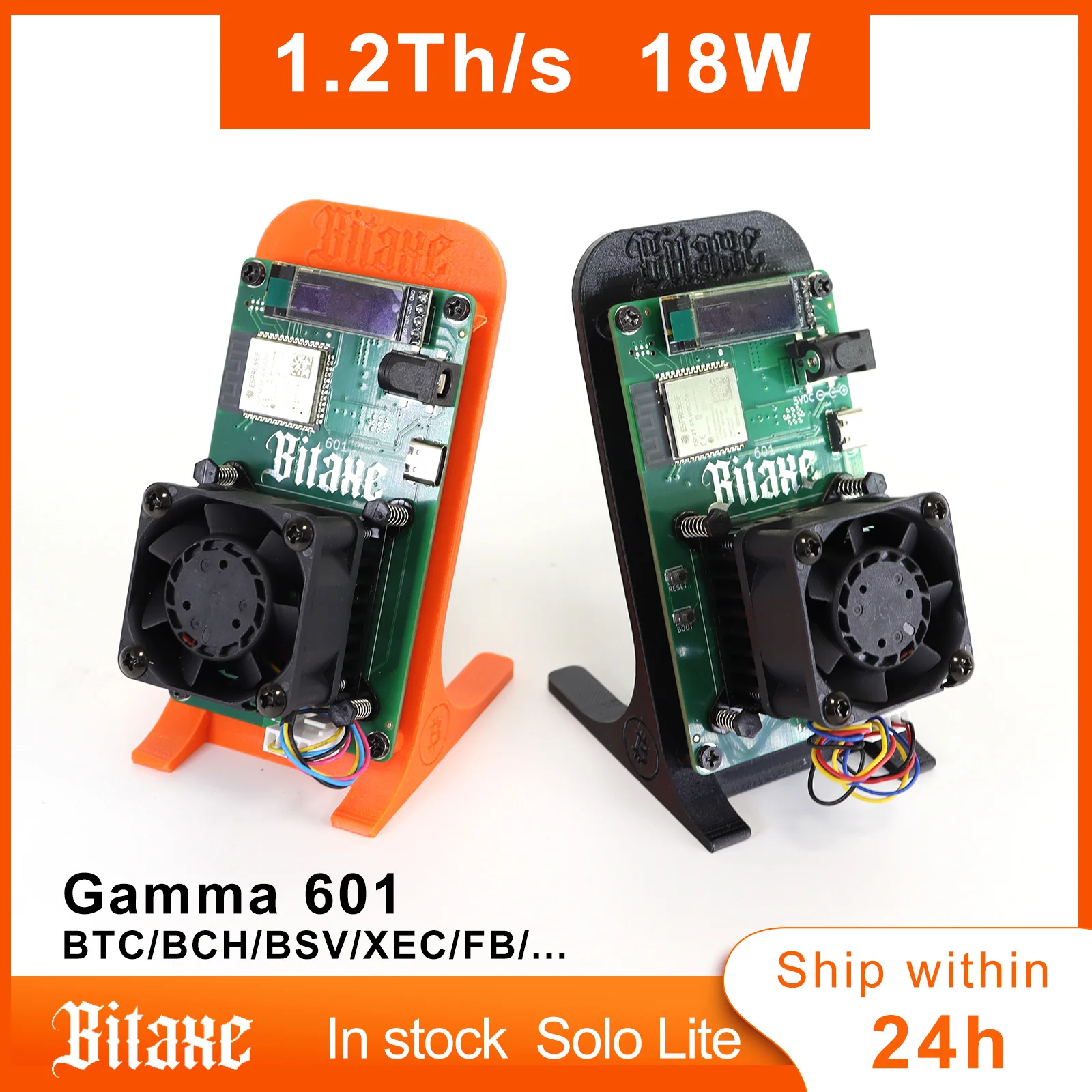 

Bitcoin Miner Bitaxe Gamma 601 1,2TH/S 18 Вт SHA256 Solo Miner Low Power Home BTC Lottery Miner с блоком питания