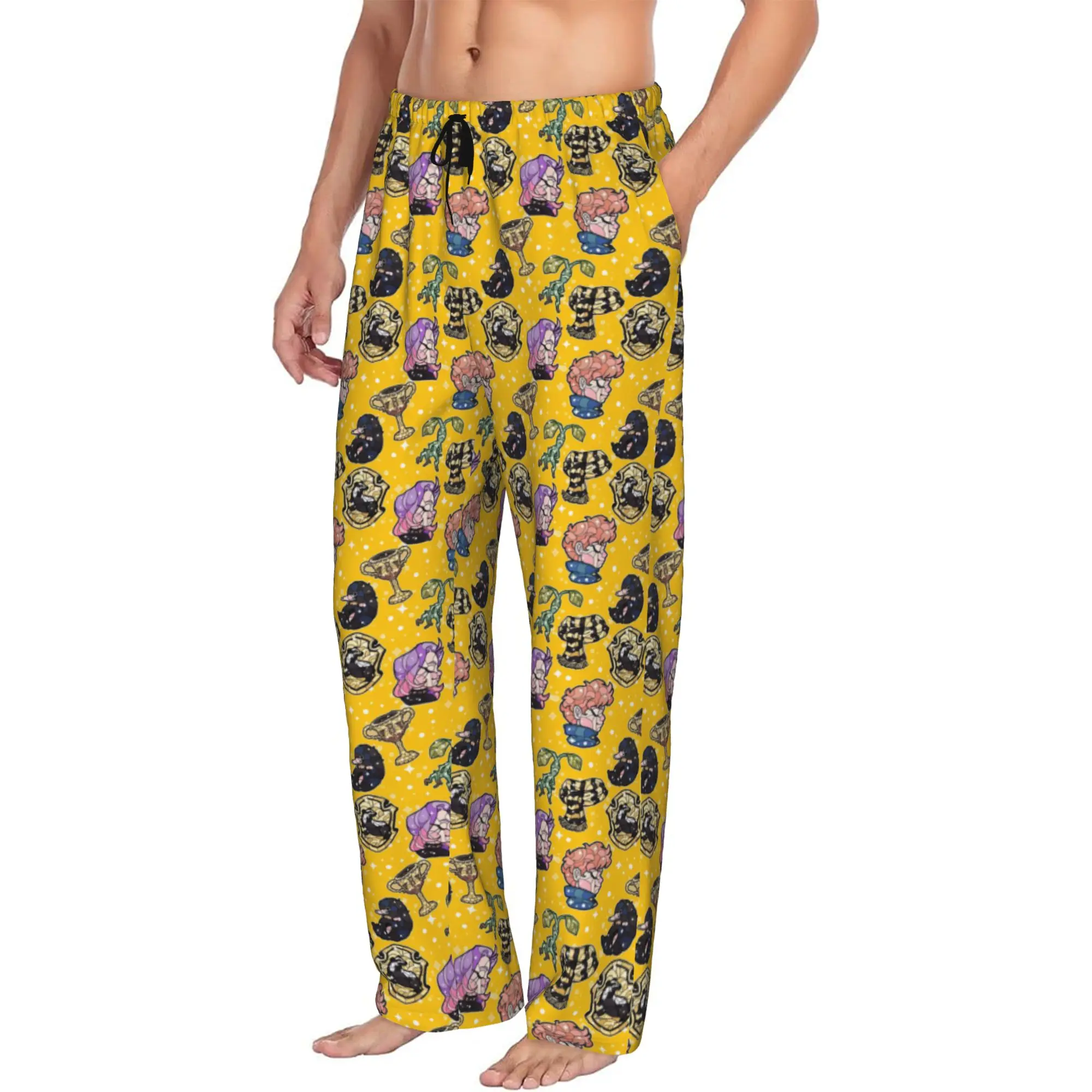 Pantalones de Pijama Personalizados para Hombre con Estampado de Harry Potter, Ropa de Dormir con Bolsillos