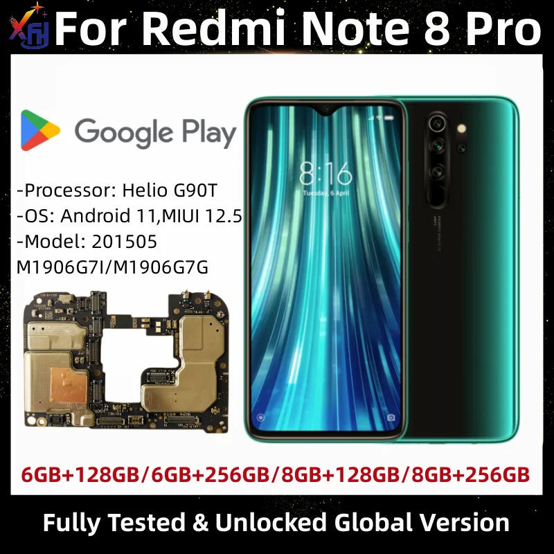 motherboard-for-redmi-note-8-pro-original-mainboard-pcb-module-64gb-128gb-rom-full-chips