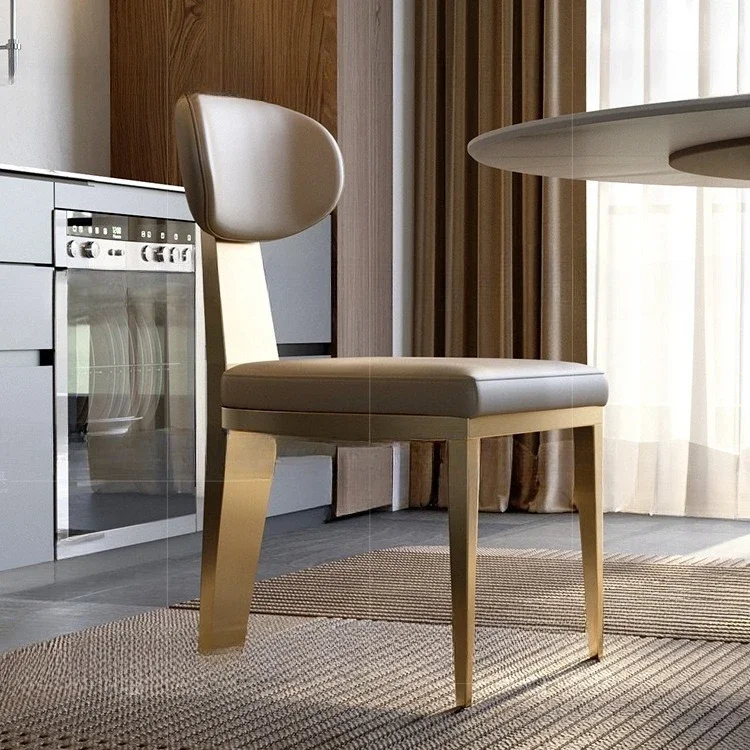 Light luxury dining chair home high-end modern high-end designer dining table and chair creative leather makeup chair