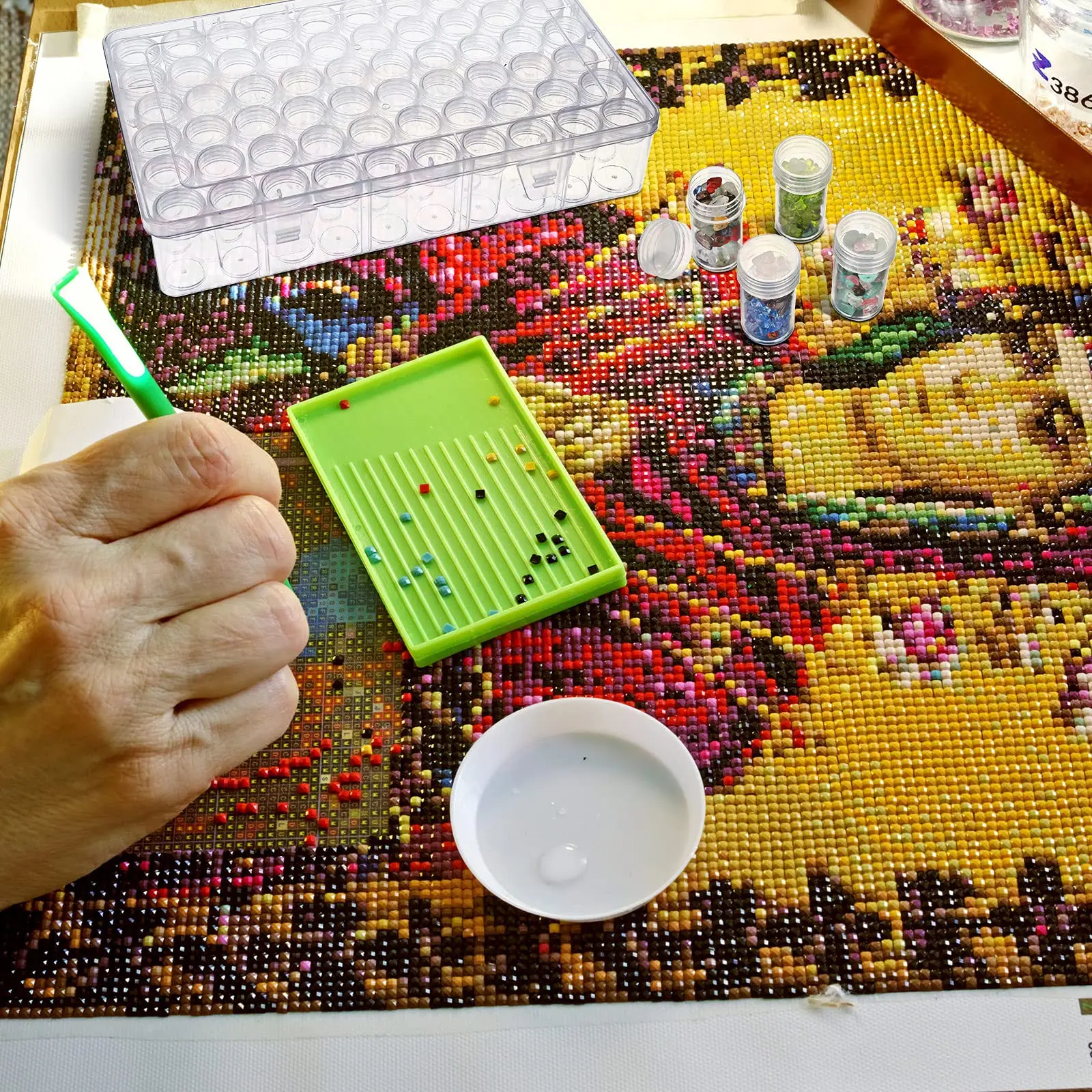 15/30/60 Stück Perlenaufbewahrungsflaschen, Zubehör-Organizer, DIY Diamantmalerei-Organizer-Werkzeuge, Strass-Mosaik-Kunst Mini-Aufbewahrung – Detail 3