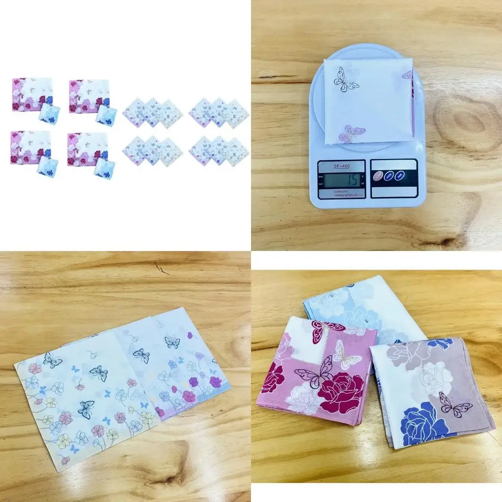 

39BB Fiary Floral Pattern Handkerchief Pocket Handkerchief Cotton Hankies 17x17inch Bandana High Absorbency Pocket Towel