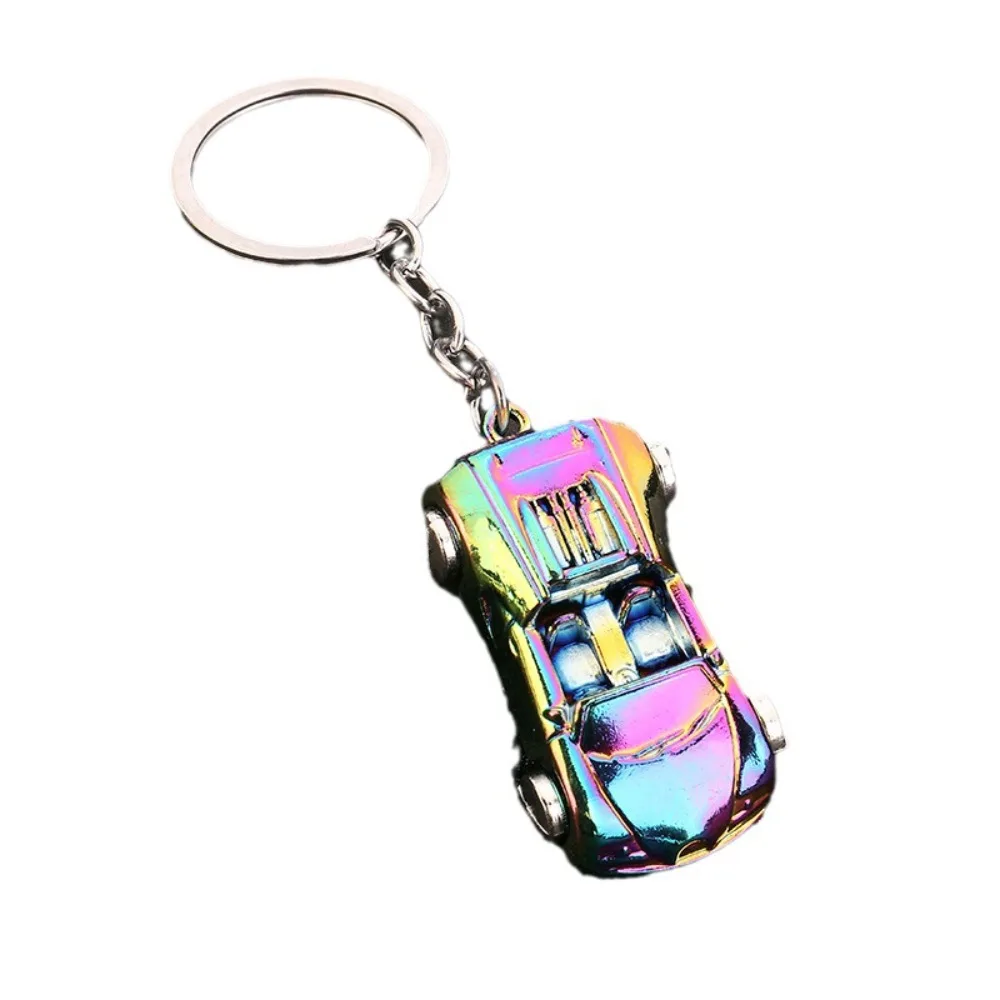 Metal Sports Car Model Key Ring Jewelry Gifts Key Holder Simulation Car Model Keychain Colorful Car Shape Car Metal Keyring