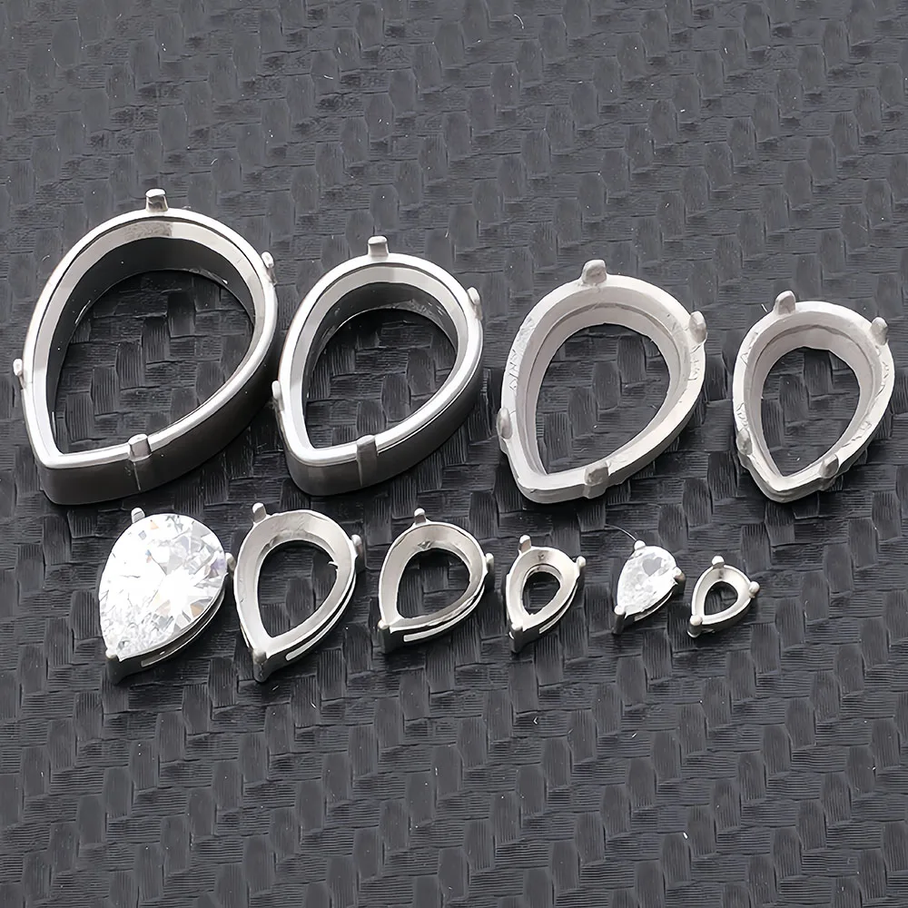 Leere Krallenfassungen für Fancy Stones, Edelstahl, verdickte Krallenfassung, Strasssteine, Kristall-Strassperlen, hohle Krallenbasis – Detail 2