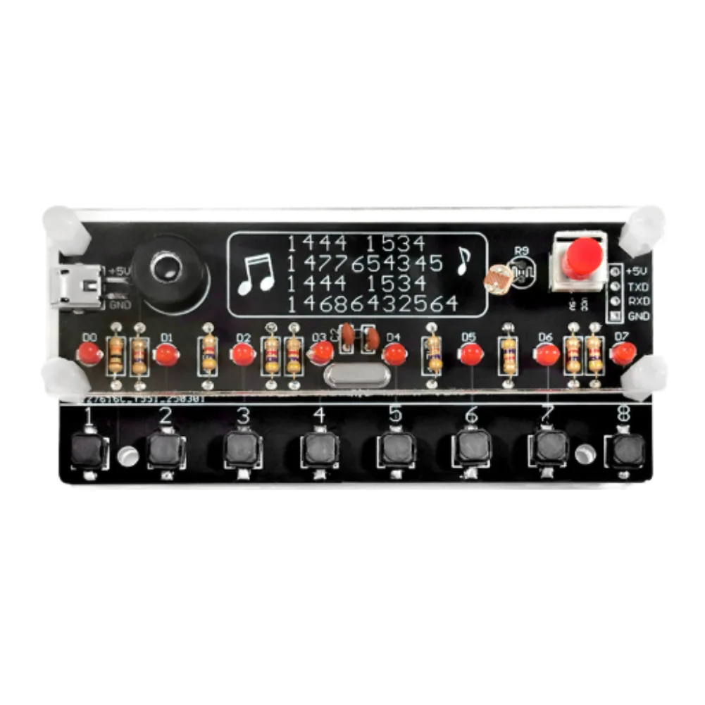DIY Solderable Electronic Kit With Light Control Adjustable Volume 8 Note Keyboard Circuit Board For Music Learning Toy