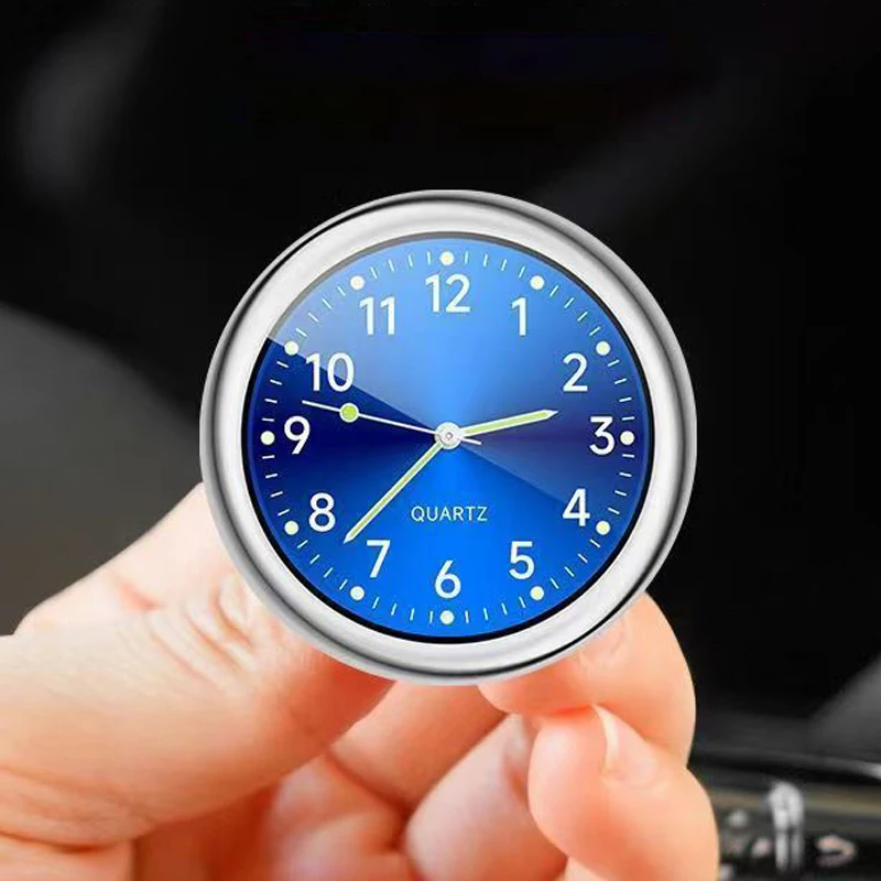 Automobile Clock Dashboard Car Clock Interior Decor Portable Mini Clock Decoration Luminous Analog Watch Ornaments For Cars