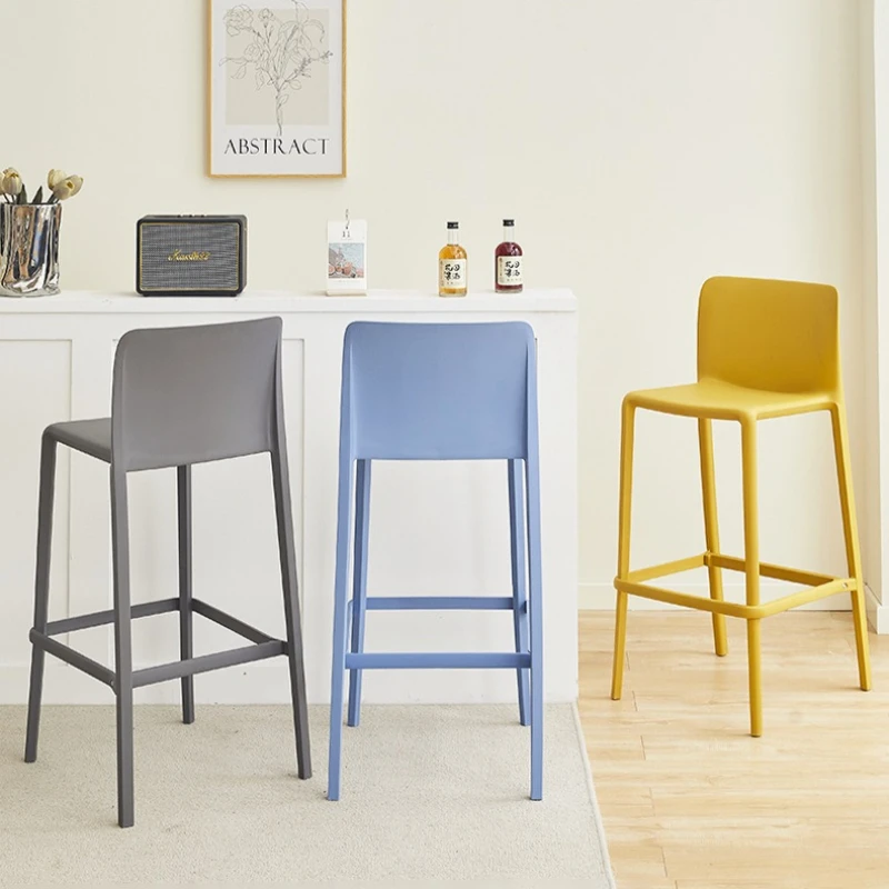 New model Nordic bar chair Home modern minimalist high stool Outdoor bar chair Internet celebrity plastic high chair Bar stool view 6