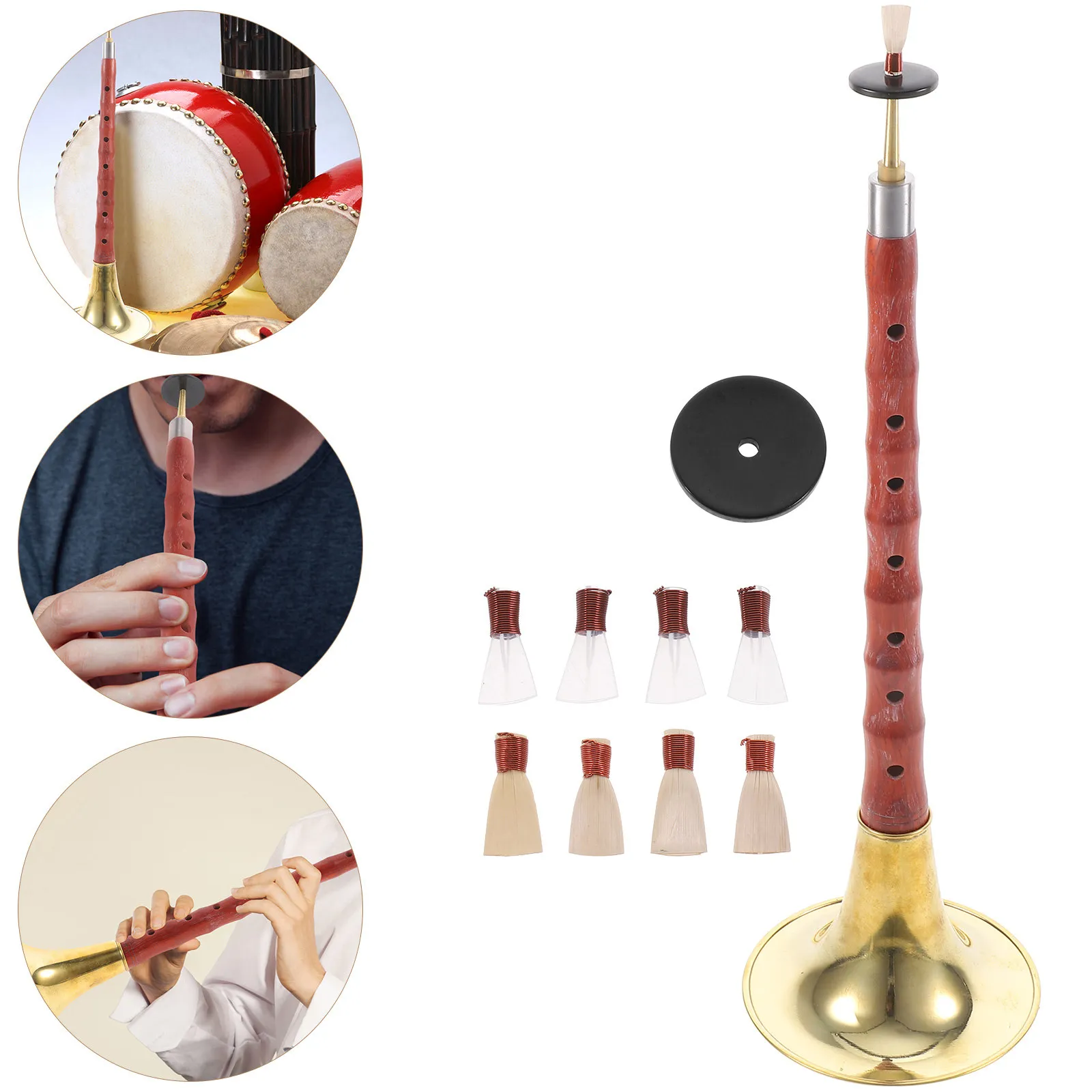 1set-red-sandalwood-c-key-suona-professional-lightweight-portable-chinese-wind-musical-instrument-for-beginners-practice