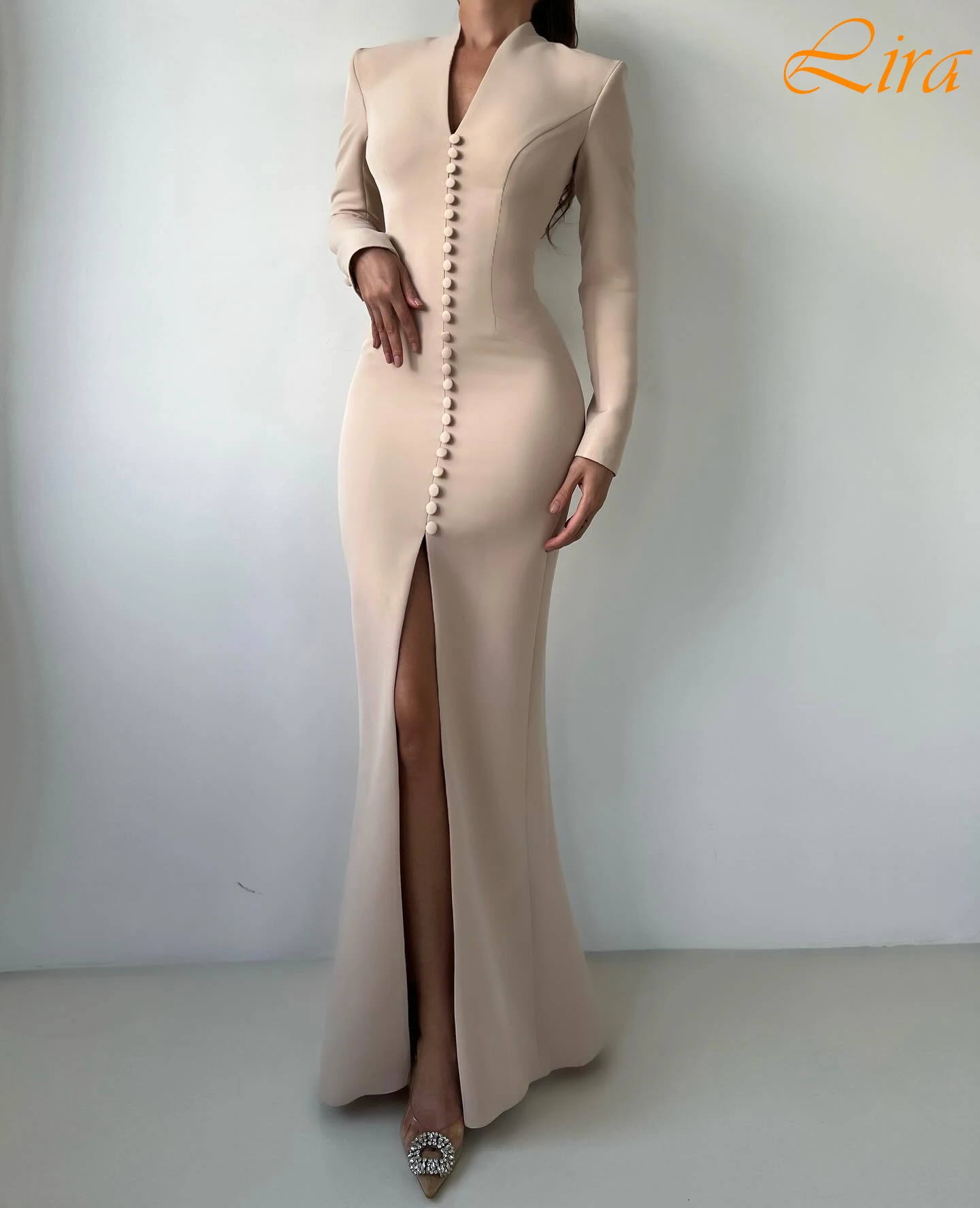 カスタマイズされたマーメイド V ネックエレガントなフォーマルイブニングドレスモダンファッションセレブドレス高品質オーダーメイドオケージョンドレス