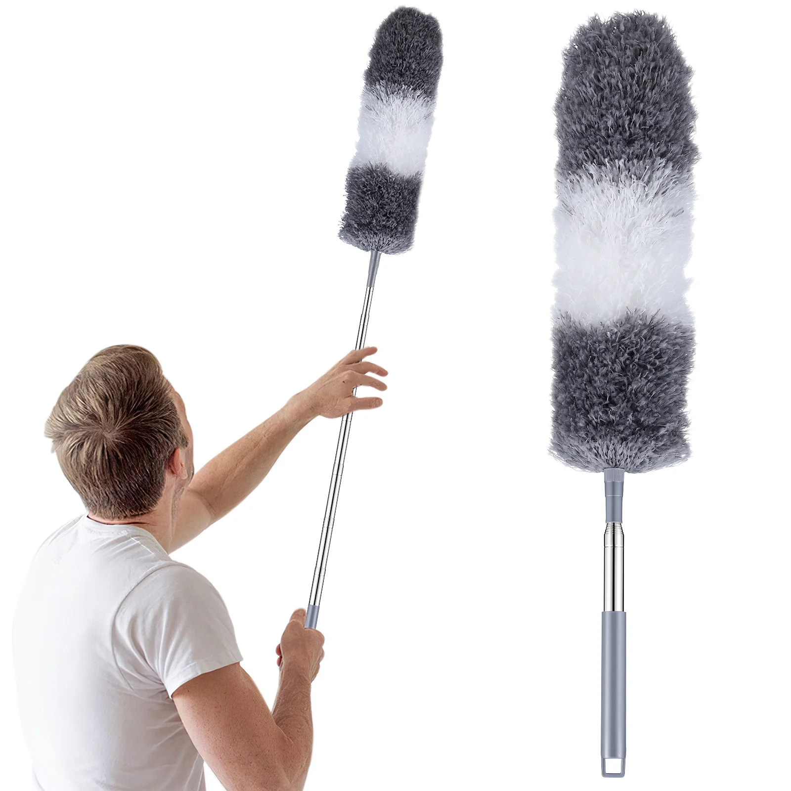 

Dusting Duster Fan Microfiber With Extension Pole Ceiling Gap Cleaner Car