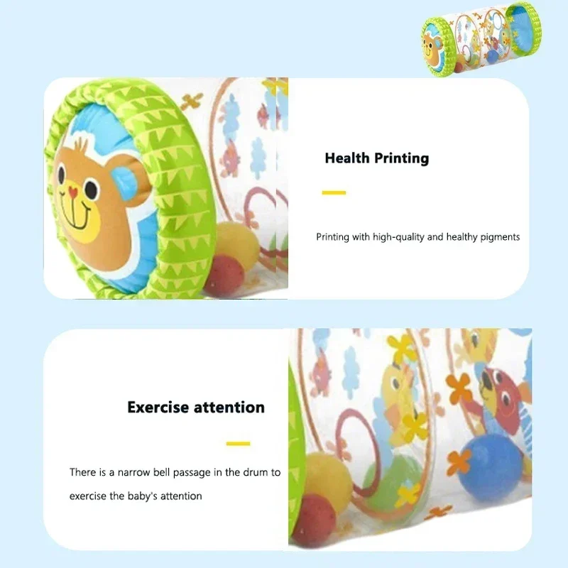 Nadmuchiwane dziecko raczkujące rolki zabawki grzechotki gry dla niemowląt rozwój 6 12 miesięcy dziecko raczkujące zabawki Fitness zabawki edukacyjne